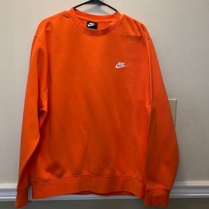 MENS NIKE SWEATSHIRT SIZE XL IN ORANGE / PUMPKIN WORN ONCE IN GREAT CONDITION